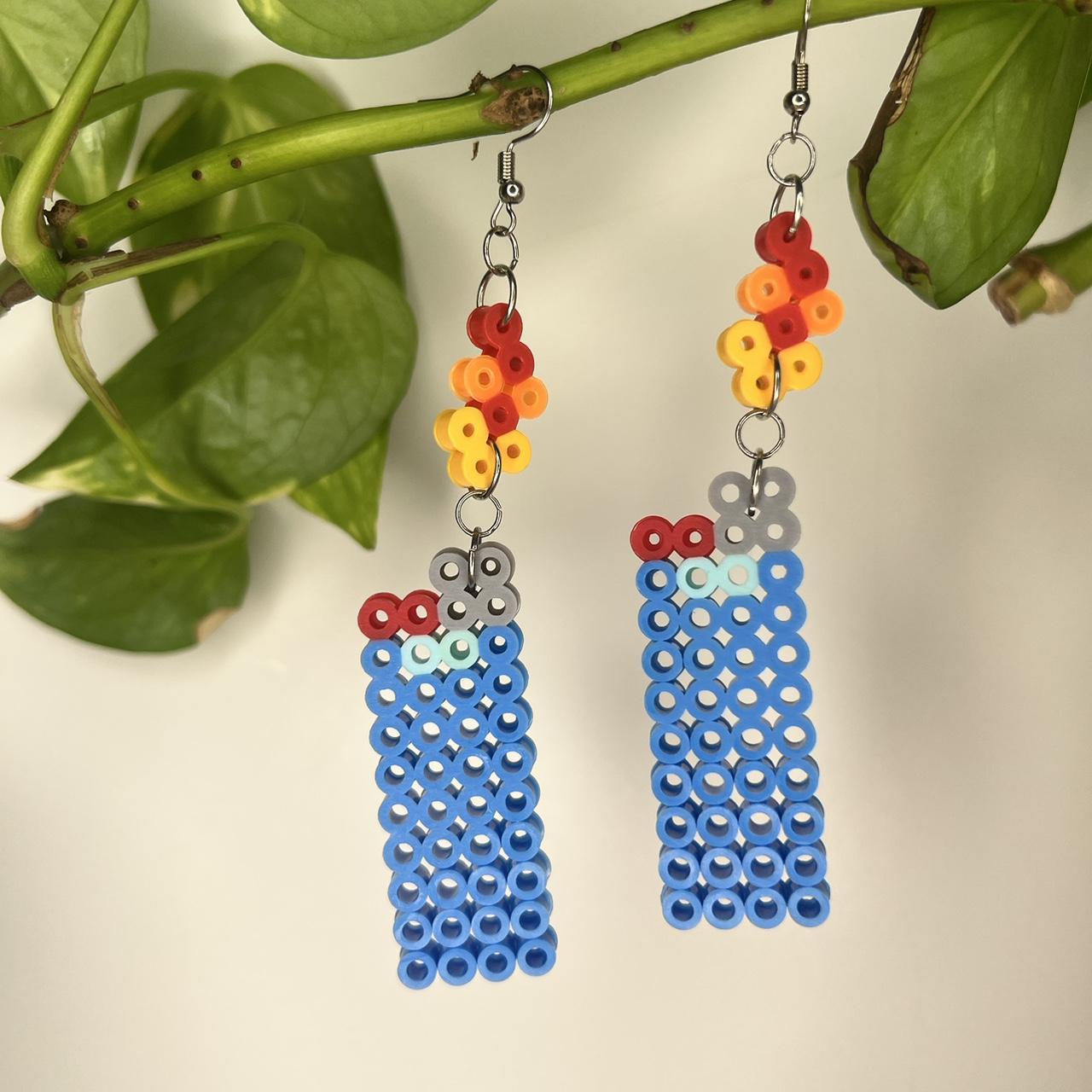 Rave Perler Bead Earrings Rave Perler Beads Fashion Accessories
