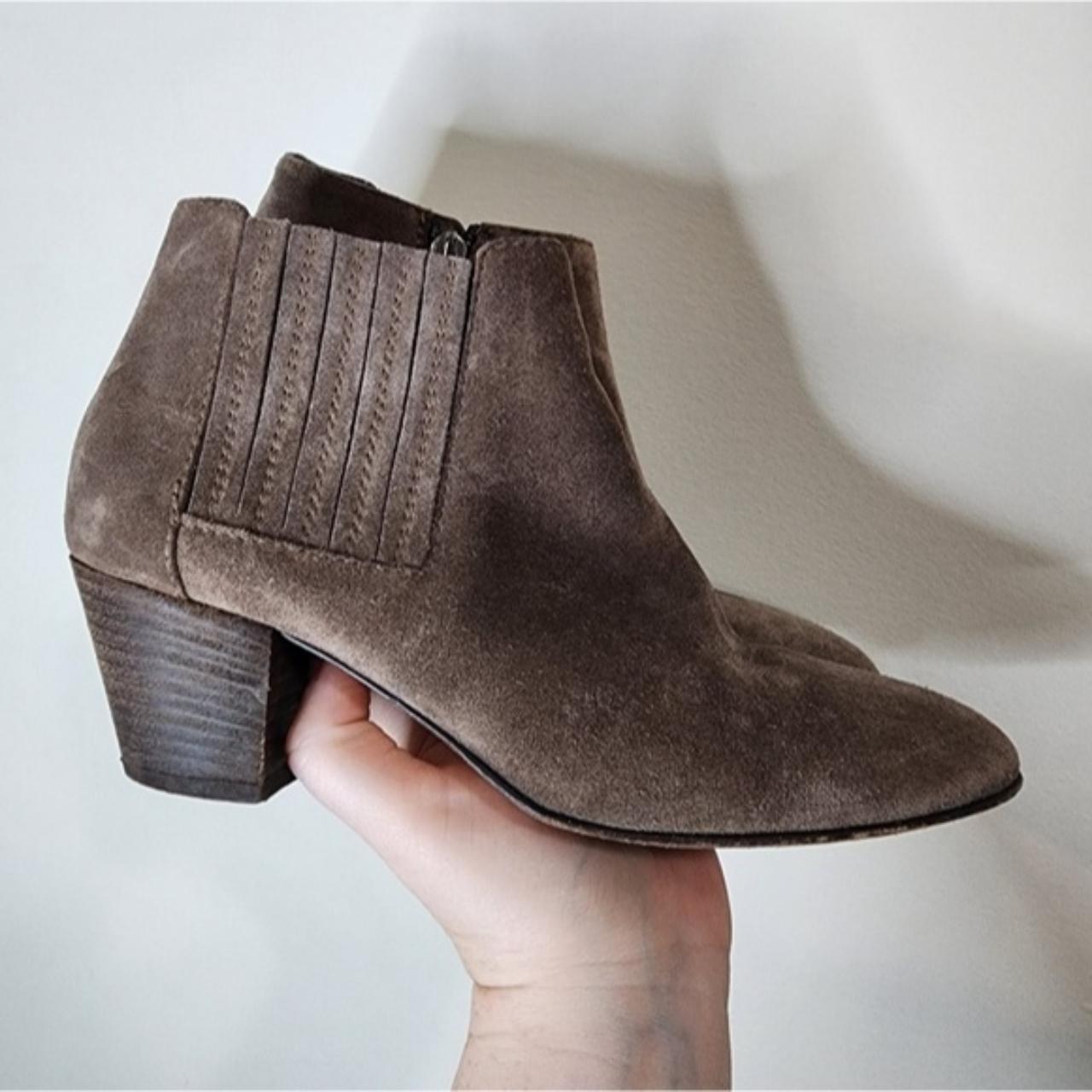 Aquatalia Brown Suede Leather Fallyn Zip Western Depop