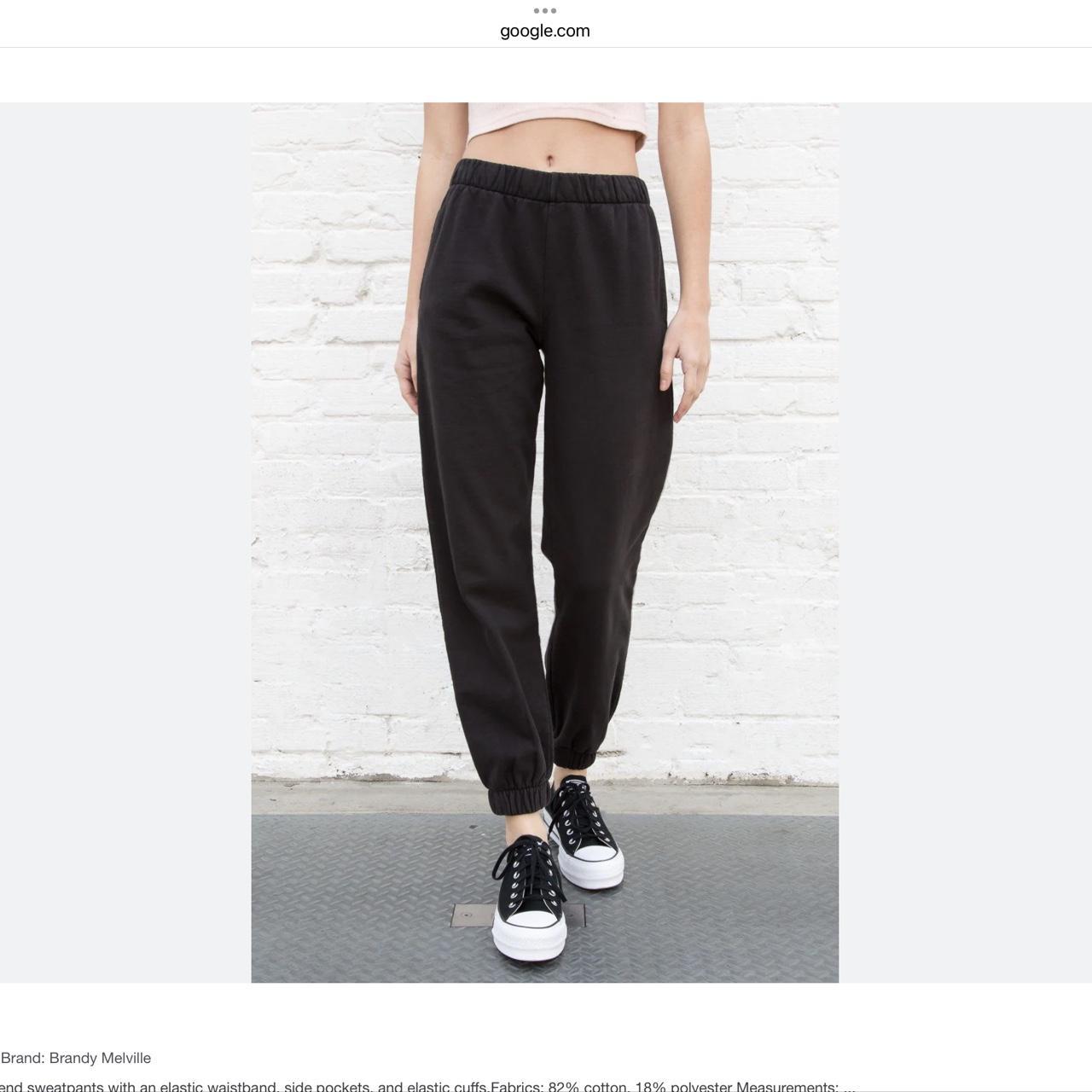 Rosa Brandy Melville Black Jogger Sweatpants Sweats... Depop