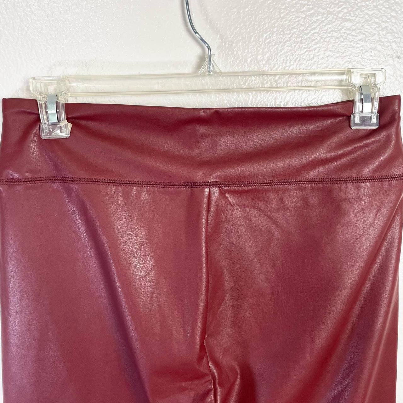 Wild Fable, High-Waisted Faux Leather Burgundy Leggings, US Women's L