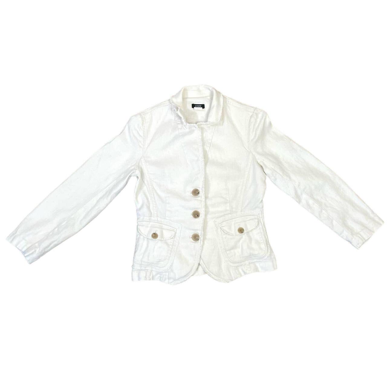 J crew white sales linen blazer