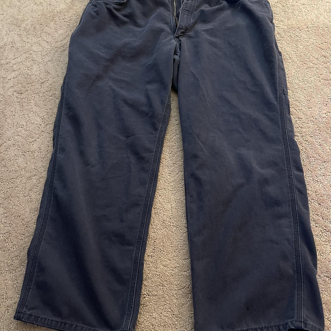 Mens Carhartt FRB 159-DNY Jeans Navy Blue Flame... - Depop