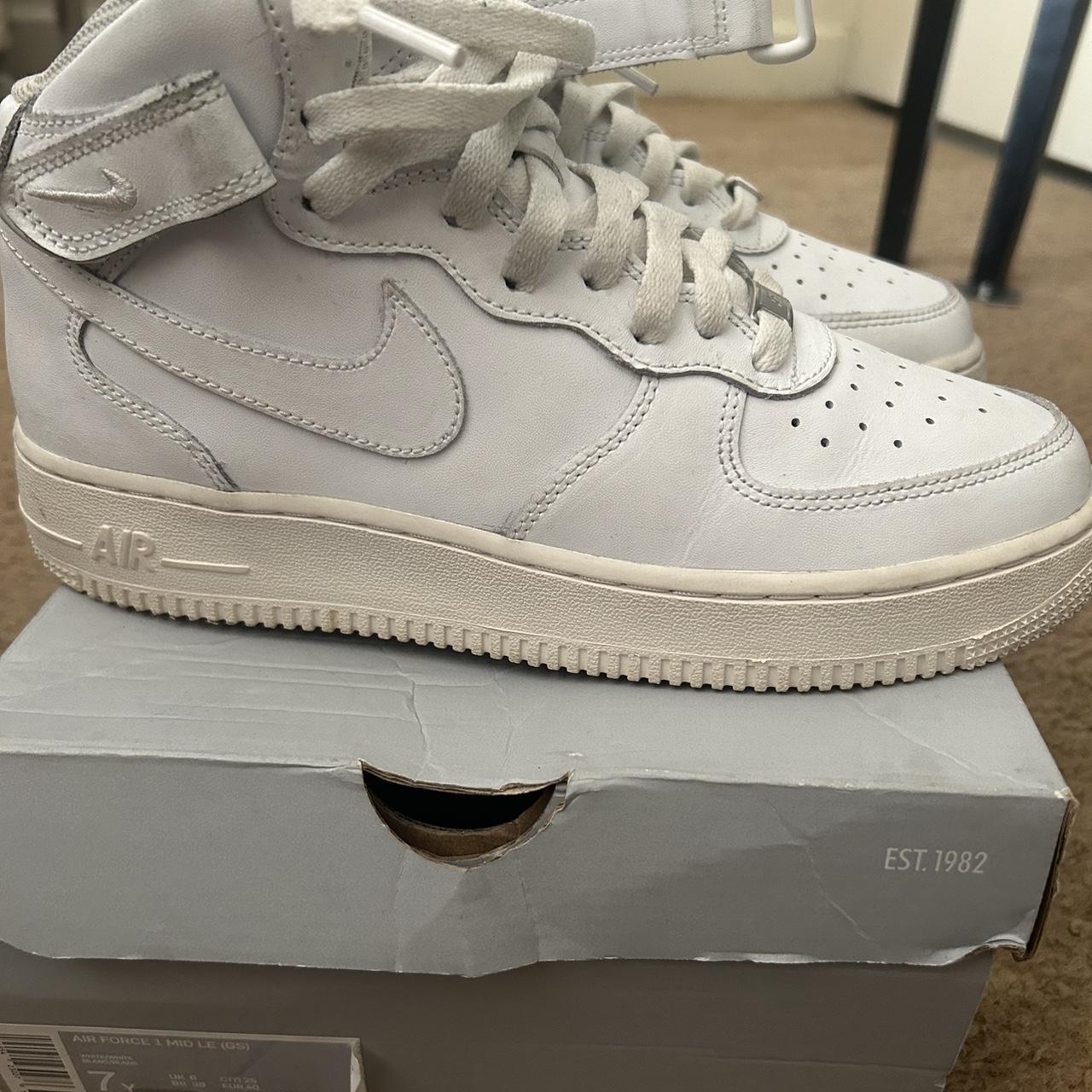 Nike GS Air Force 1 Mid LE Triple White