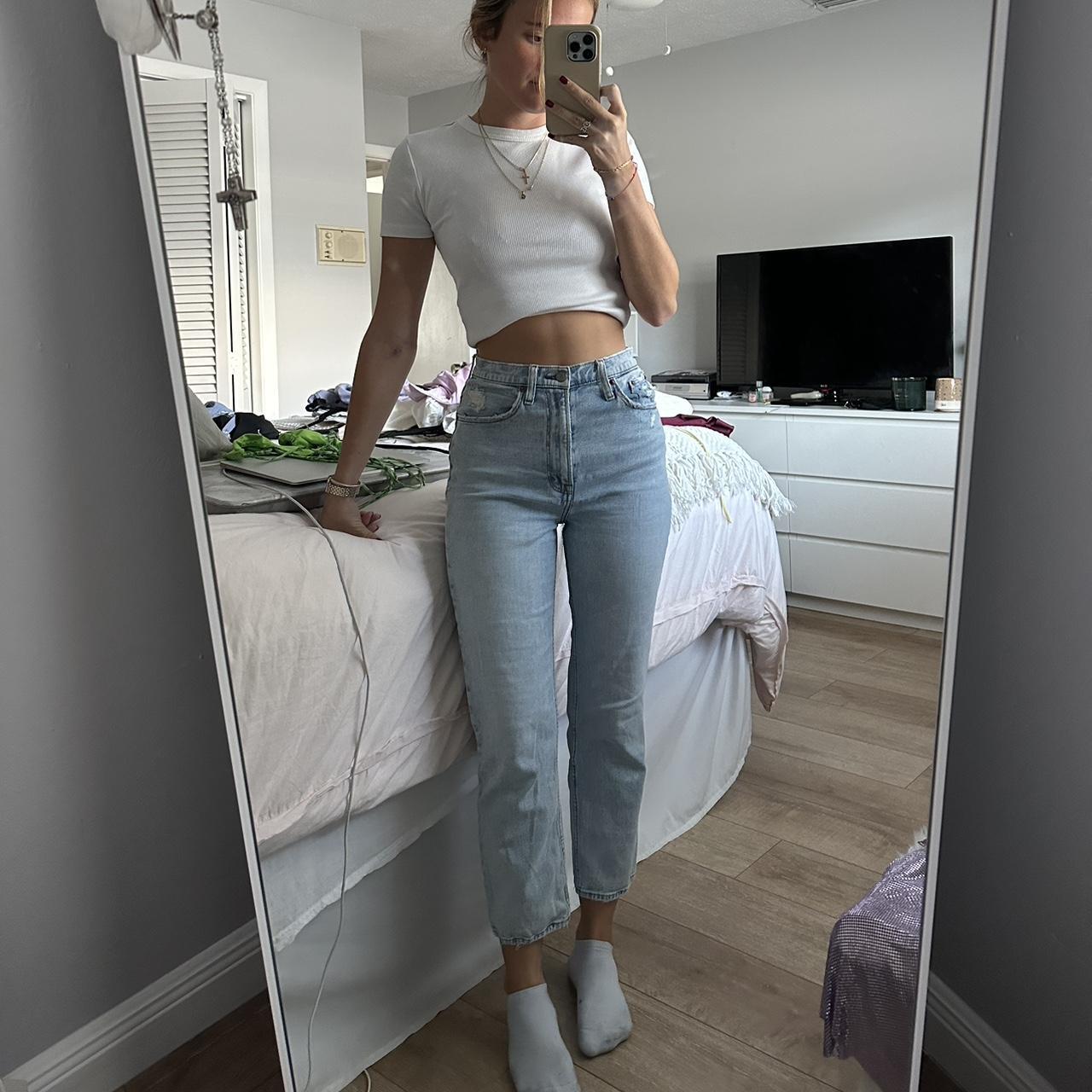 Abercrombie ankle straight jeans curve love size 2 Depop