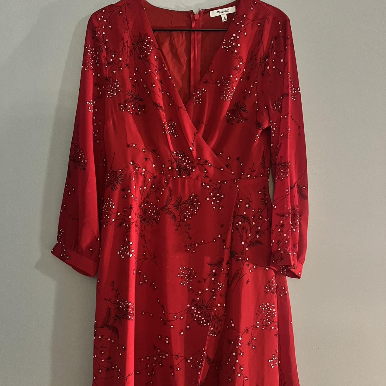 Madewell red hot sale wrap dress