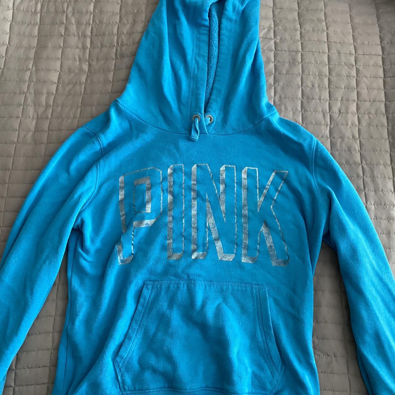 Victoria secret PINK blue hoodie No signs of wear - Depop