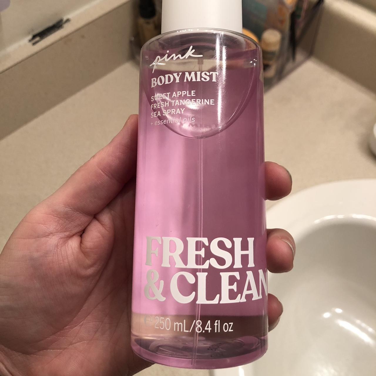 Pink fresh and clean body spray, barely used! Depop