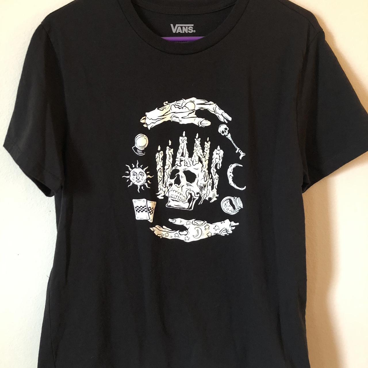 Vans women’s black large T-shirt. Design glows in... - Depop