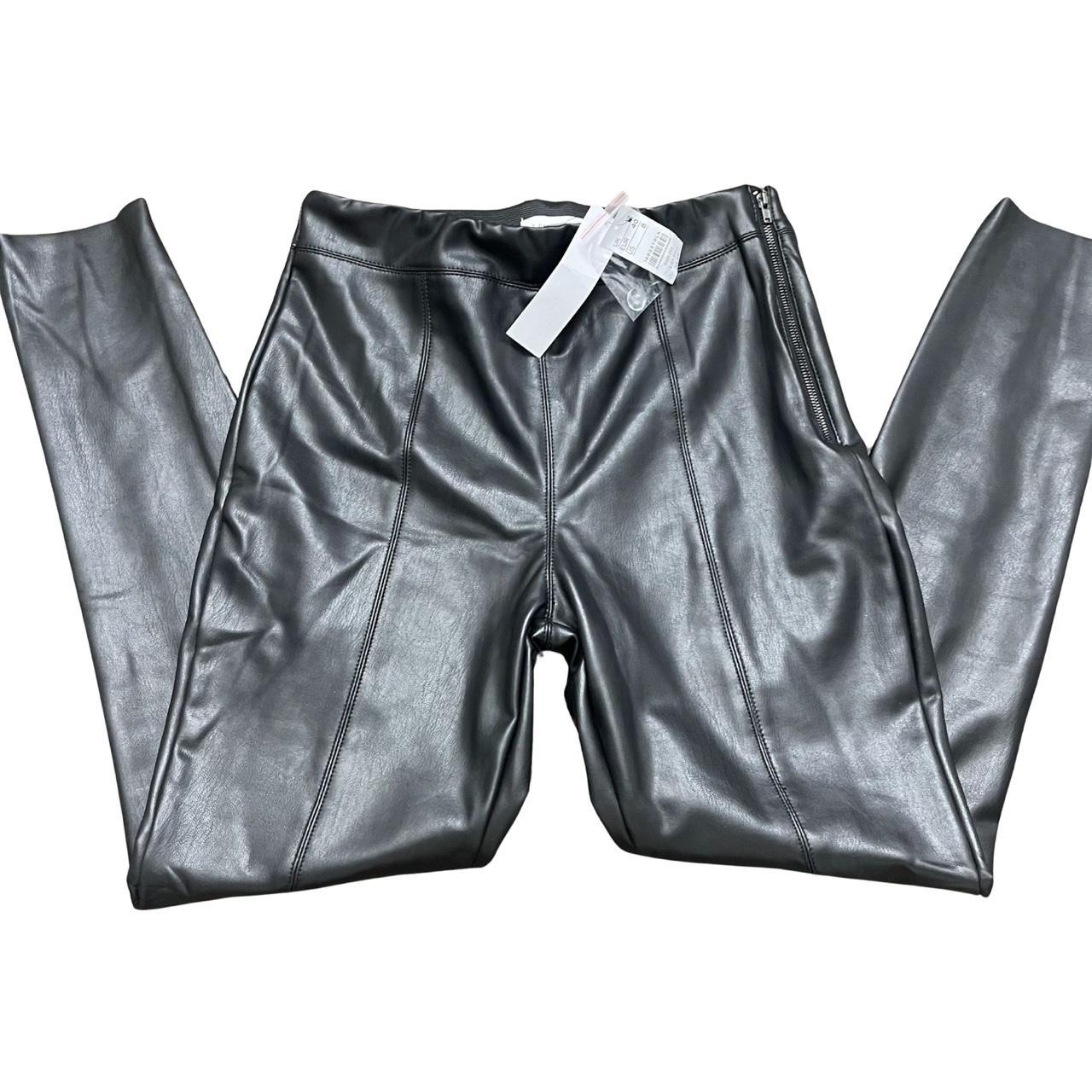 Topshop petite faux leather leggings in size 10. - Depop