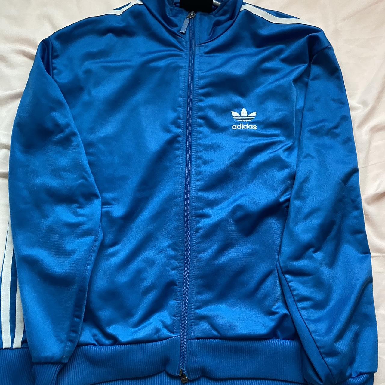 Blue Adidas Zip Up Jacket - Depop
