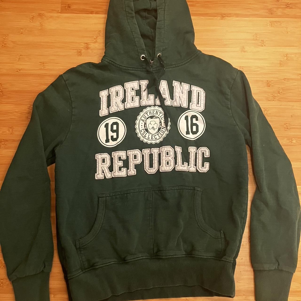 green ireland hoodie size large small fit dublin... Depop