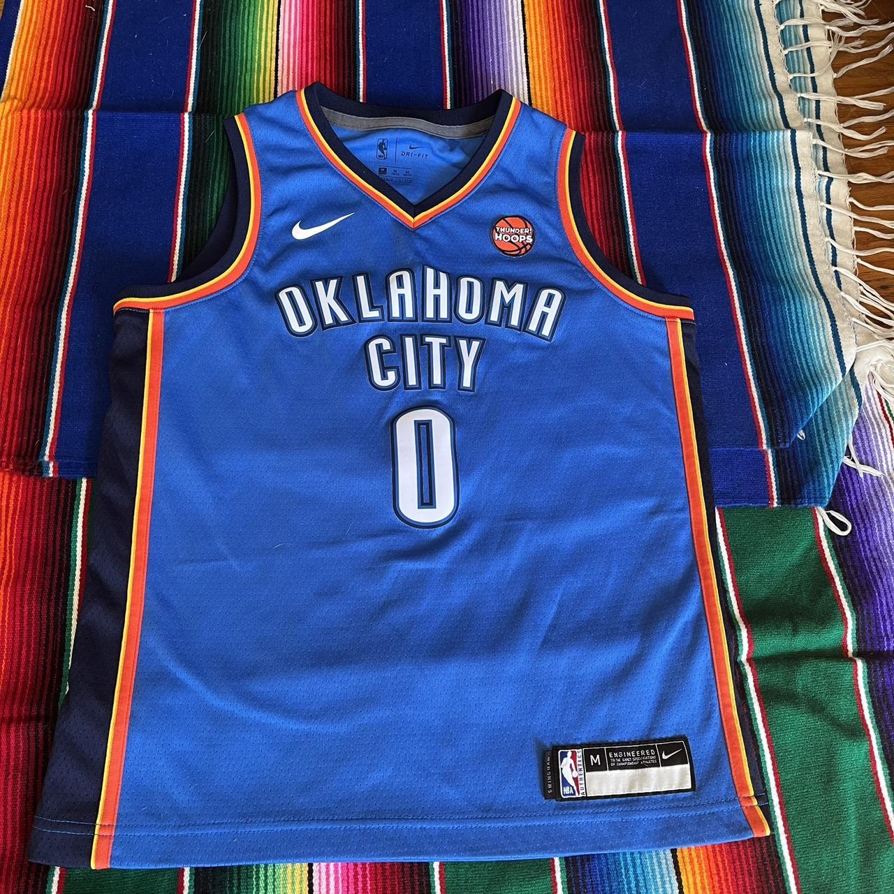 Oklahoma City Thunder Hoodie Sweatshirt Nike Dri Fit NBA Youth Medium Blue