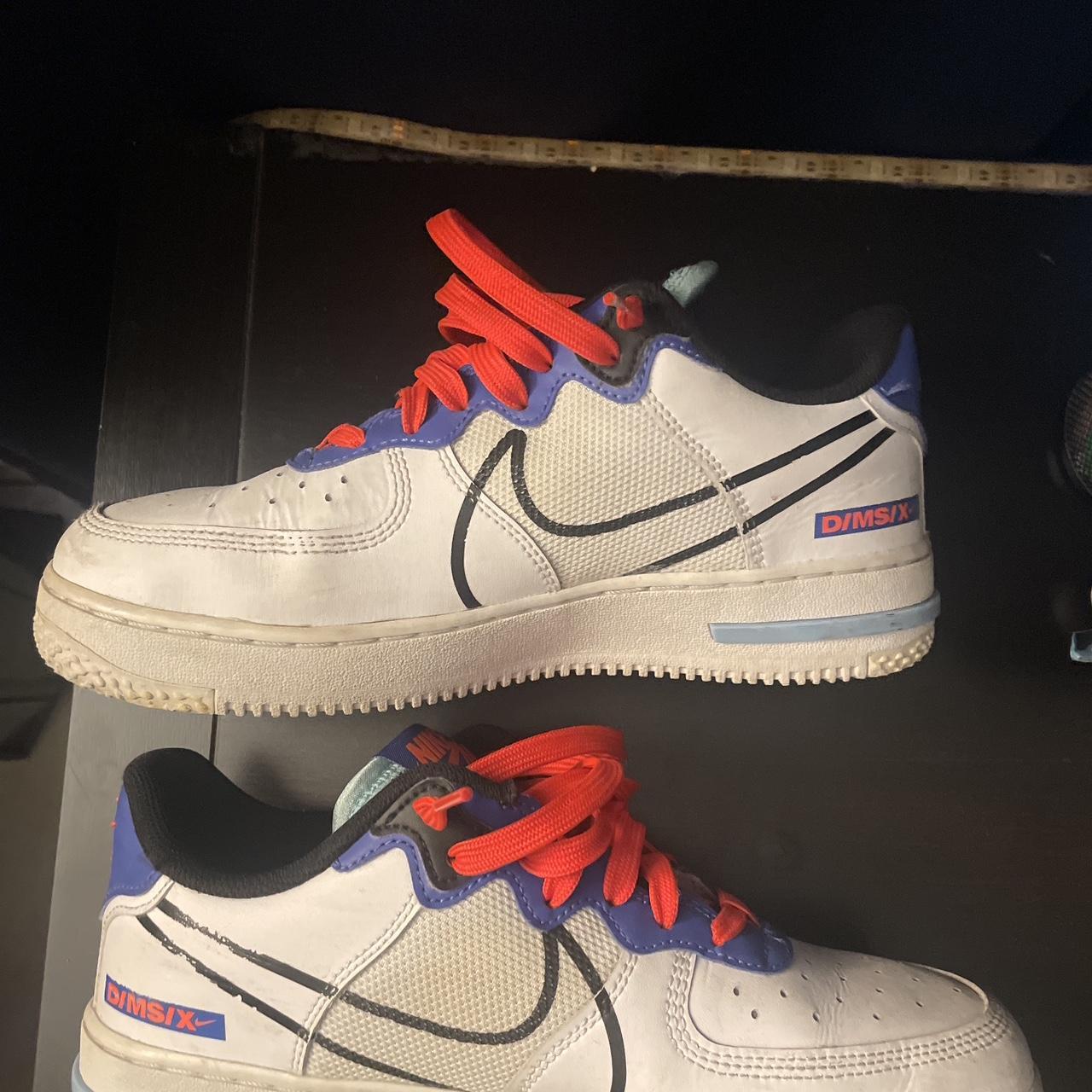 White,blue,red Air Force 1s - Depop