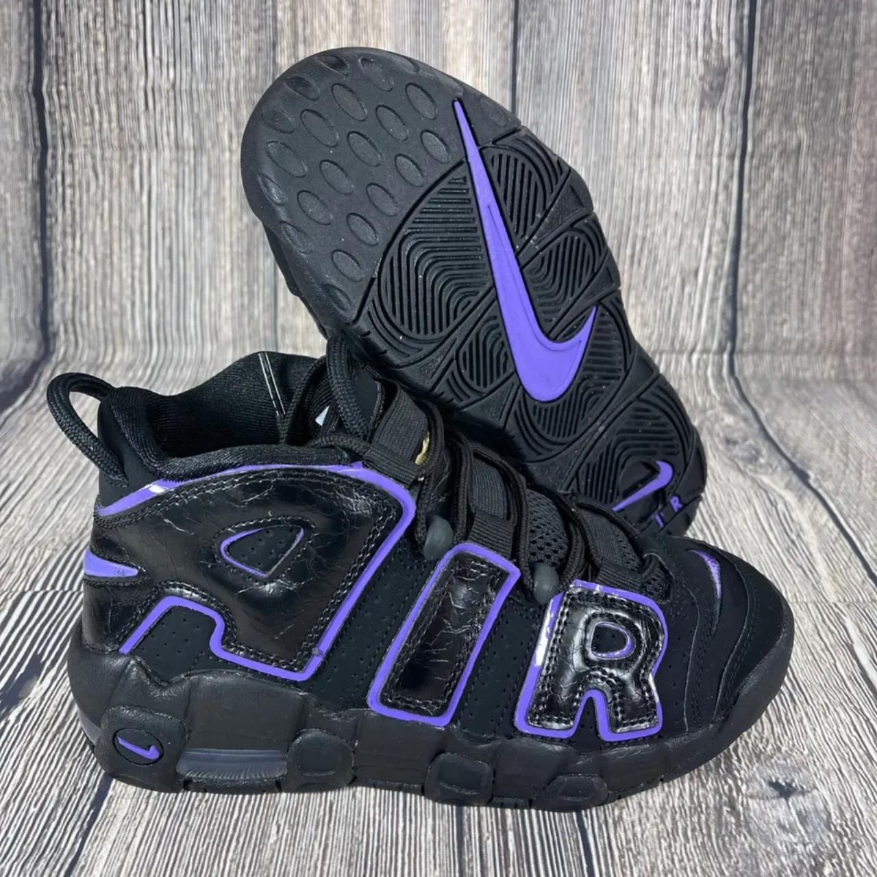nike black purple trainers