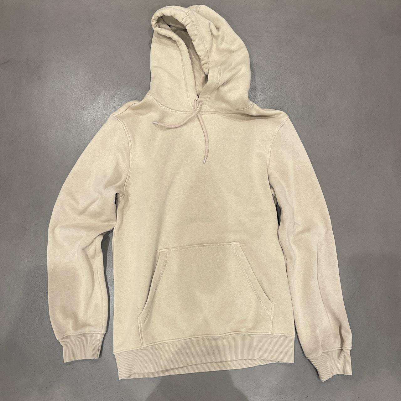 H&m Cream Plain Hoodie Beige Hoodie