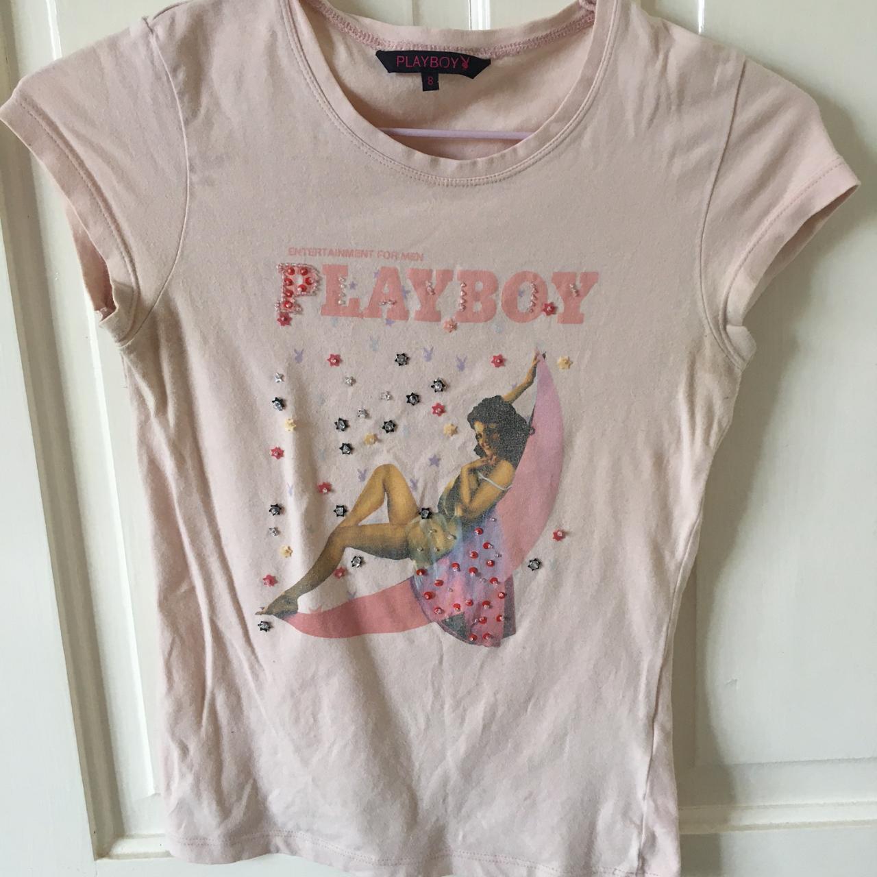 Playboy Women S Pink T Shirt Depop