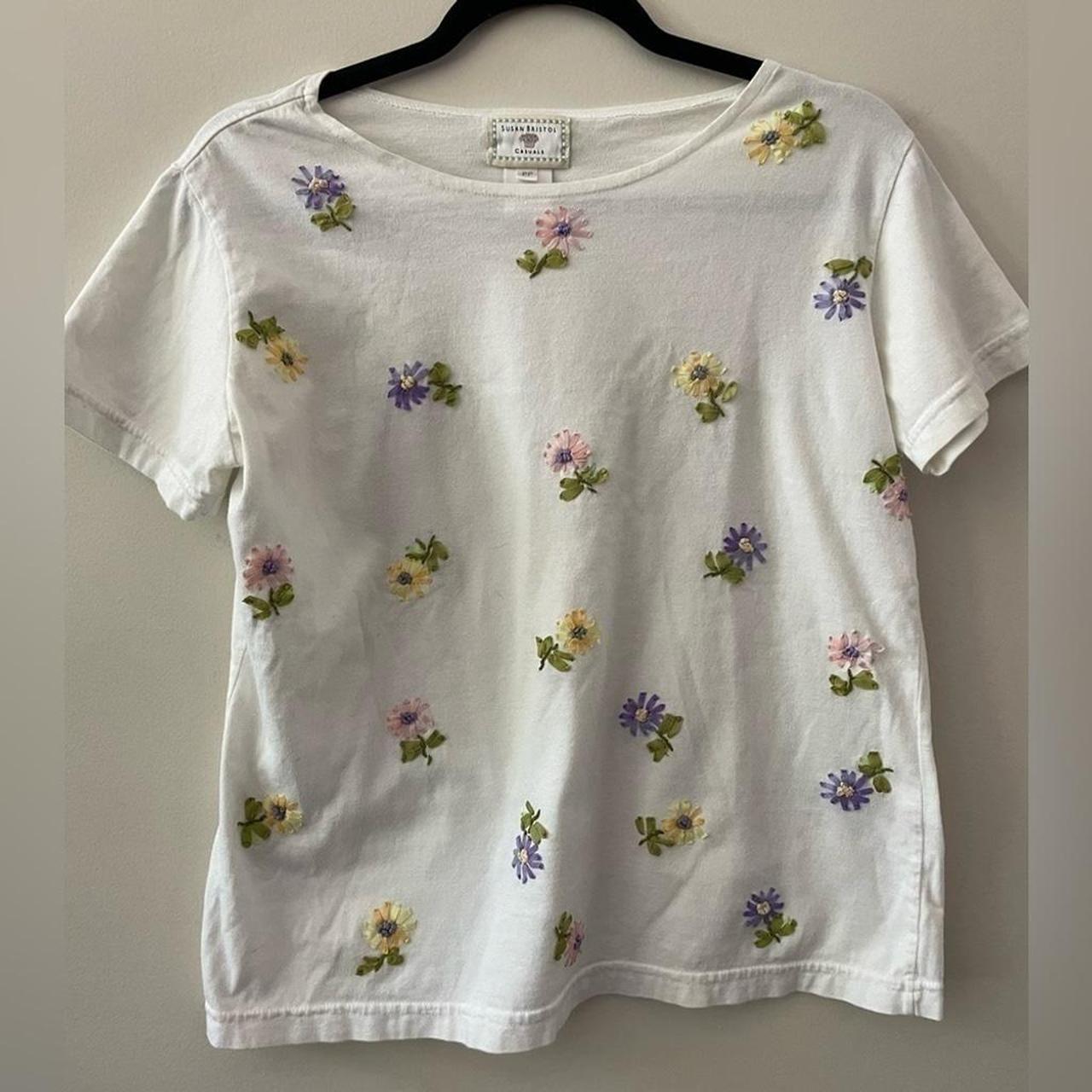 Susan Bristol Women's T-shirt - White/Purple - S … - image 1