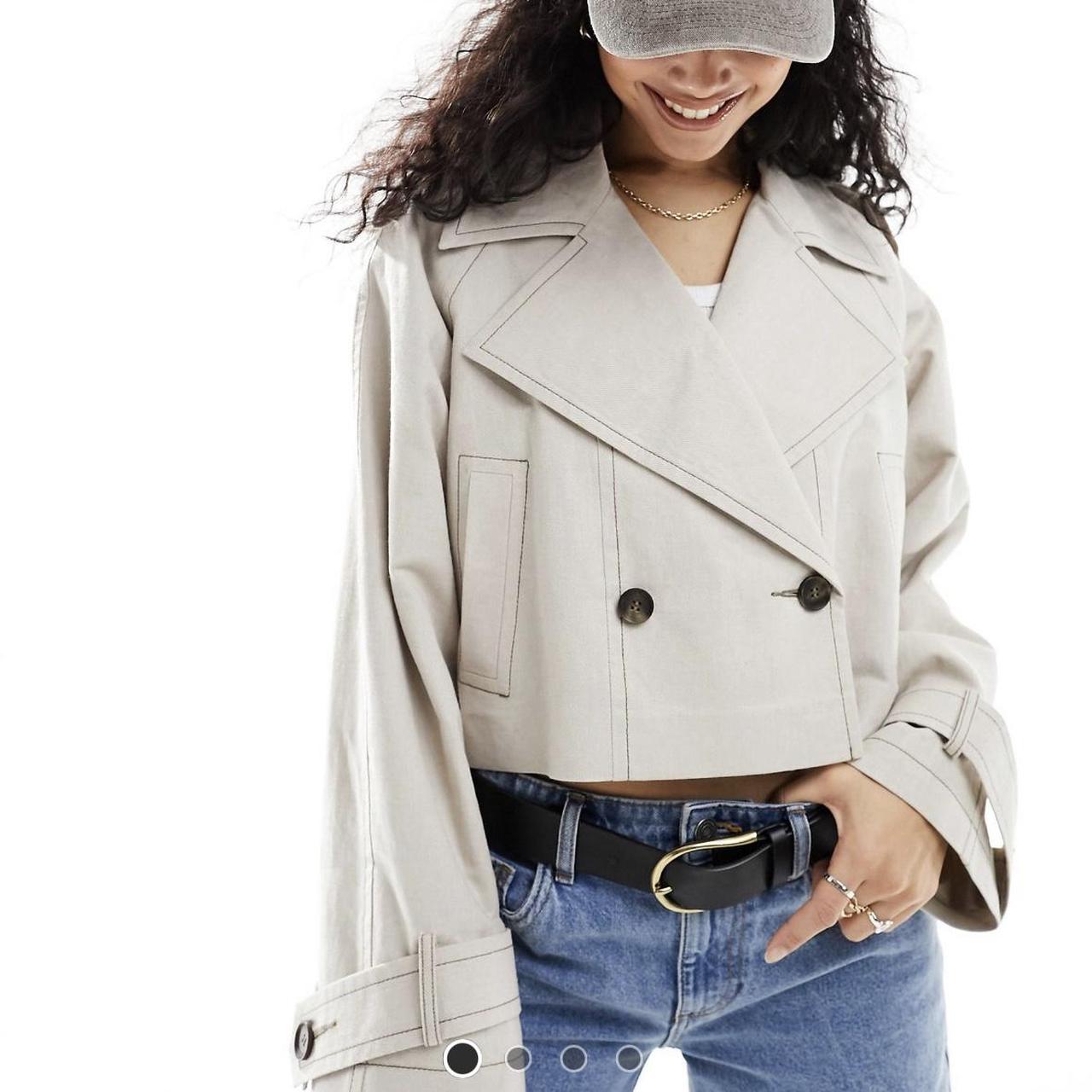 ASOS design linen cropped trench coat in Depop