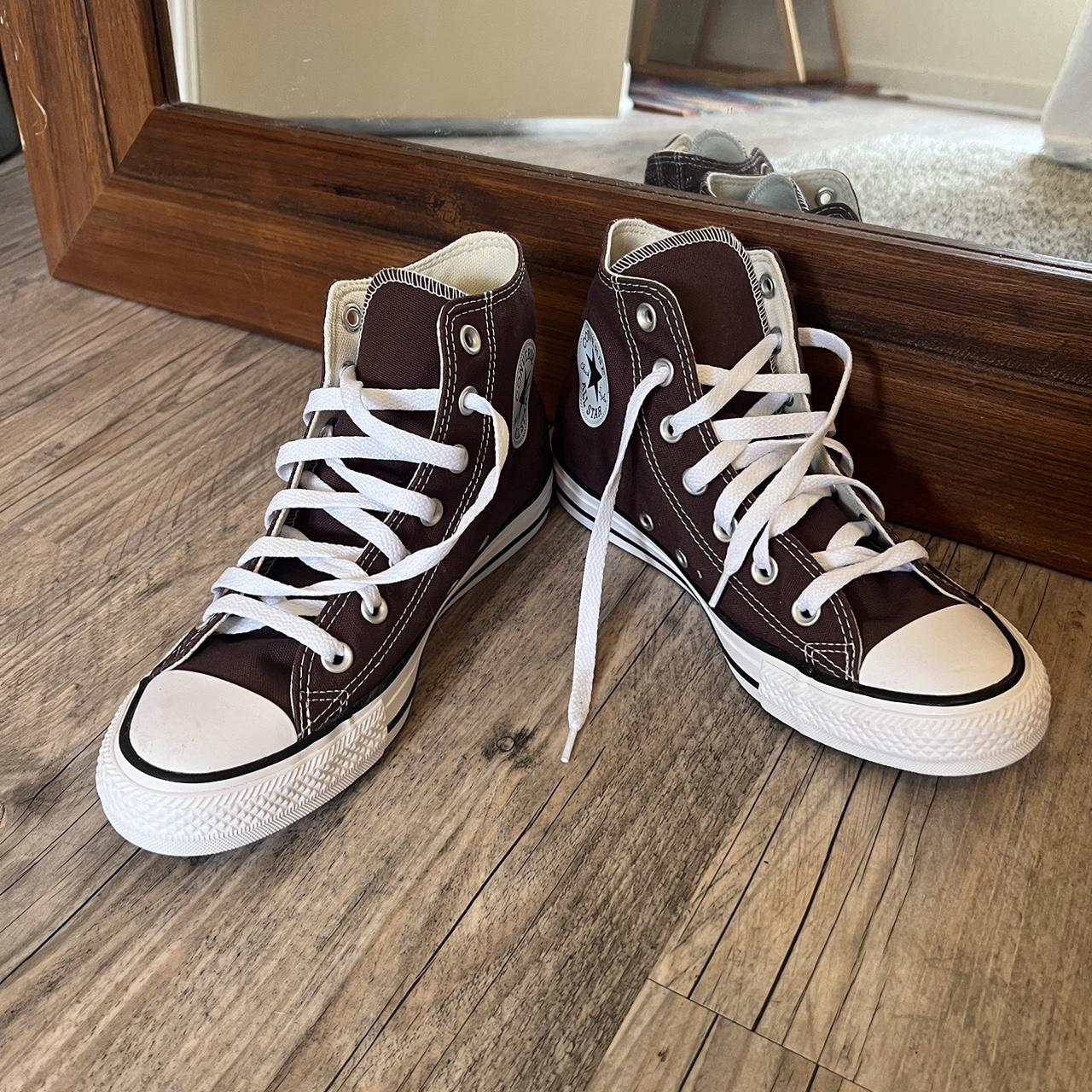 Brown High-top Converse Brand New Never worn!... - Depop