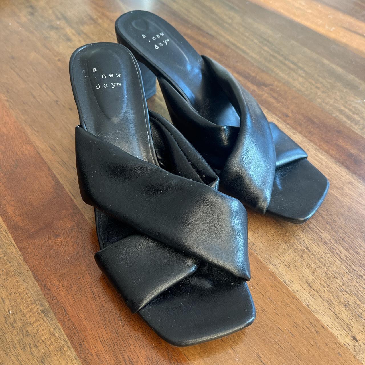 Black slip on heels Depop