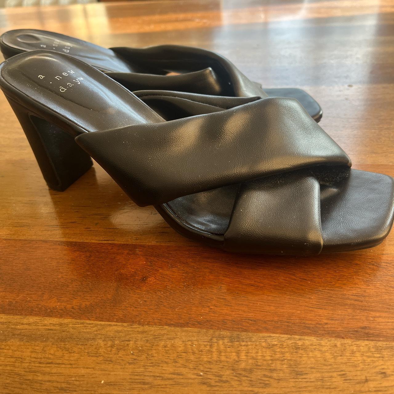 Black slip on heels Depop