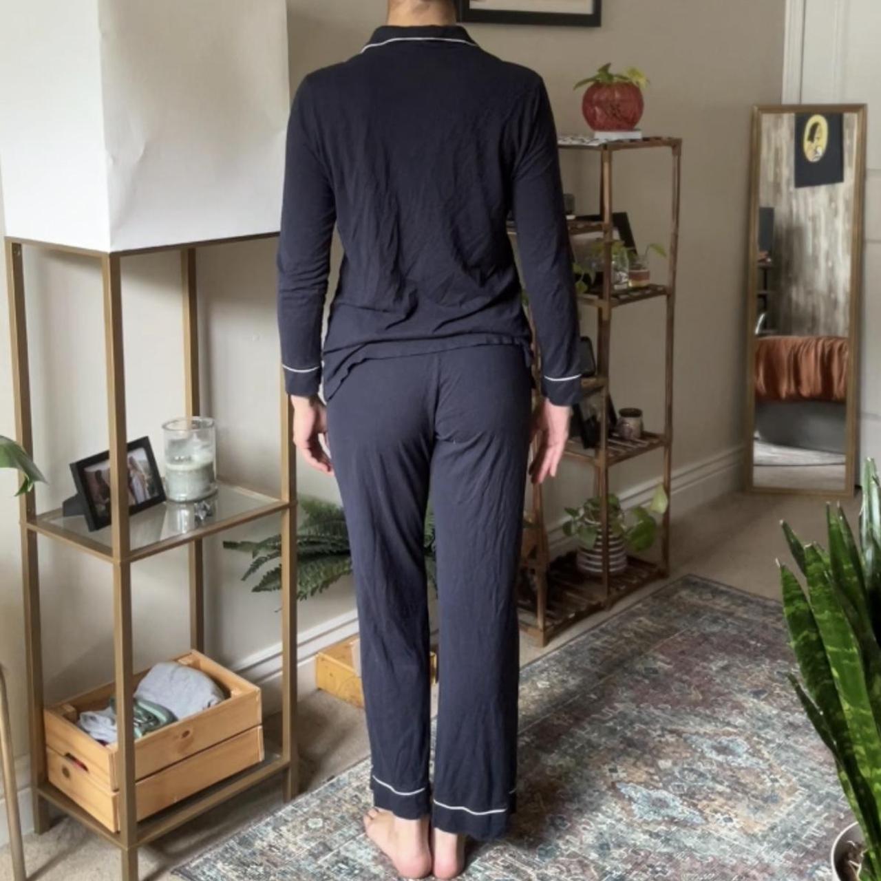 COZY pajama SET!!! Navy blue with white trimming and... - Depop