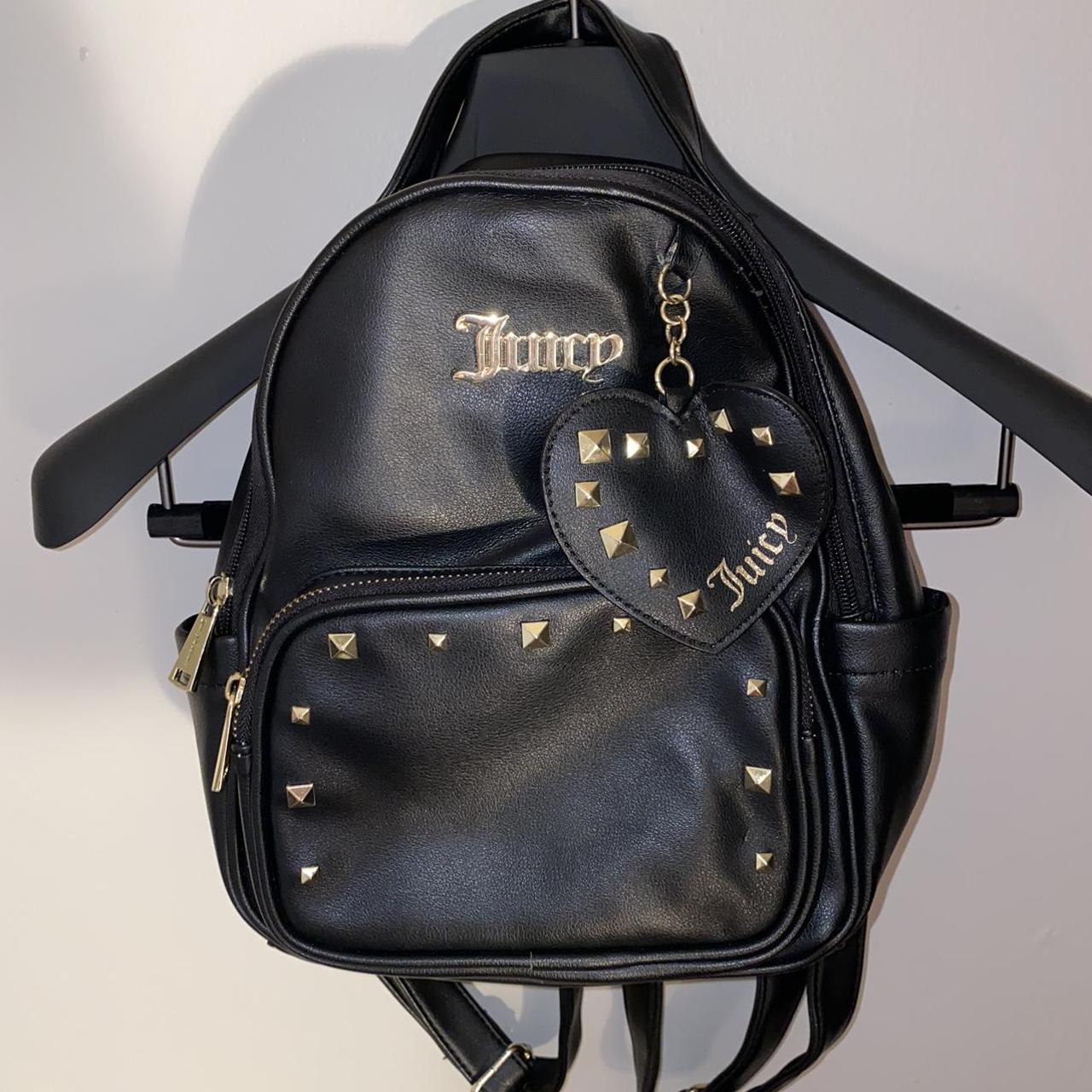 Small faux leather on sale backpack