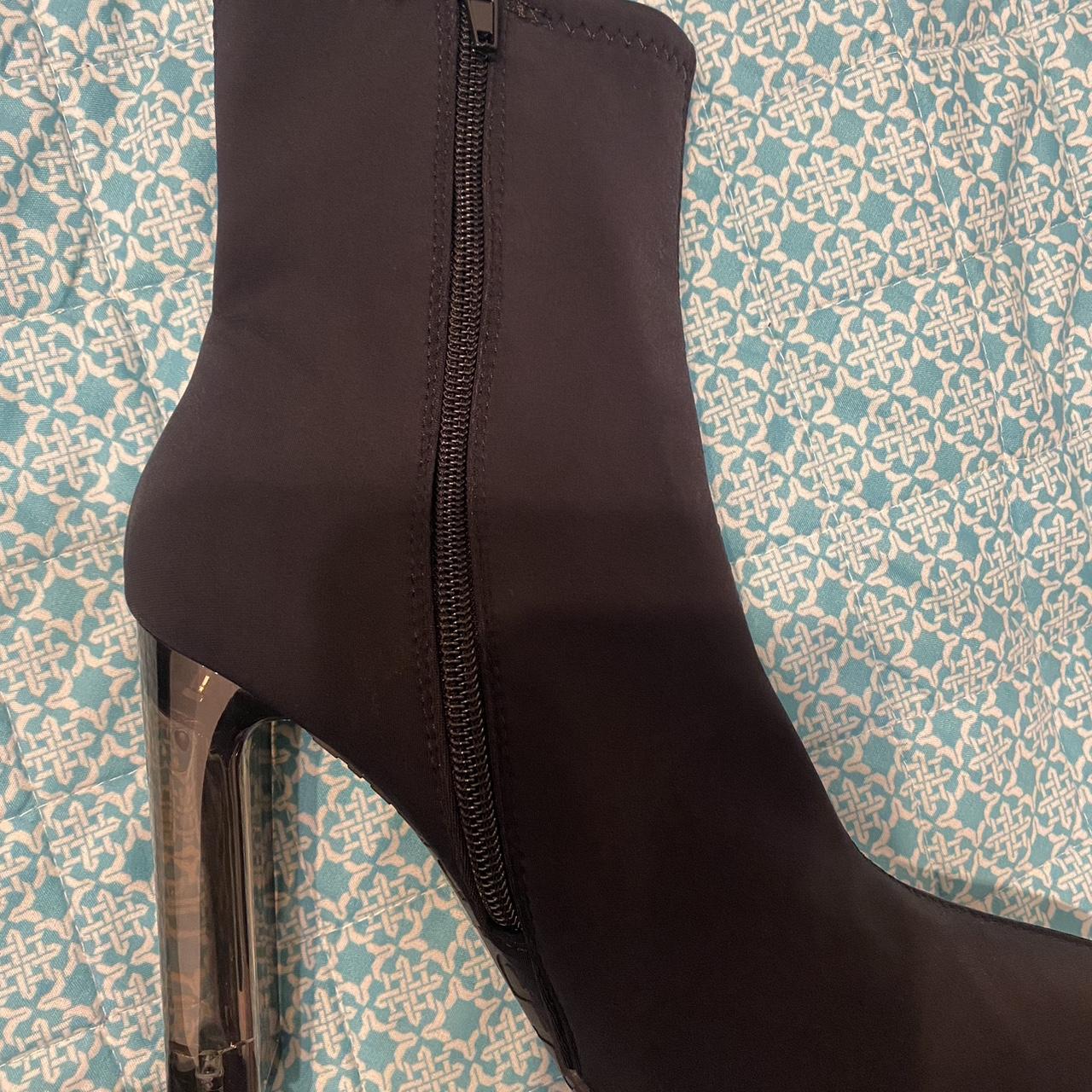 Black booties best sale with clear heel