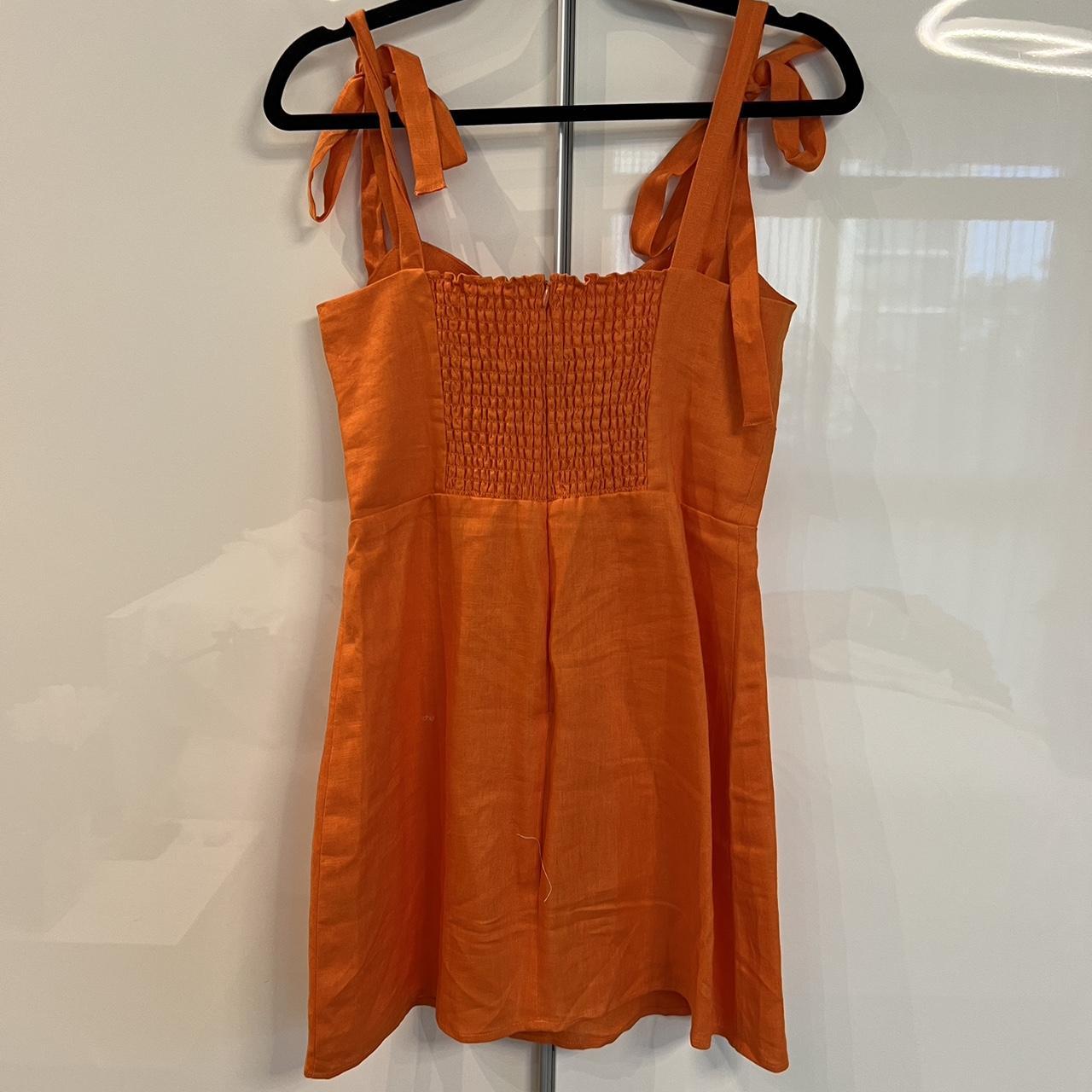 Reformation orange mini dress with ties. Brand new... - Depop