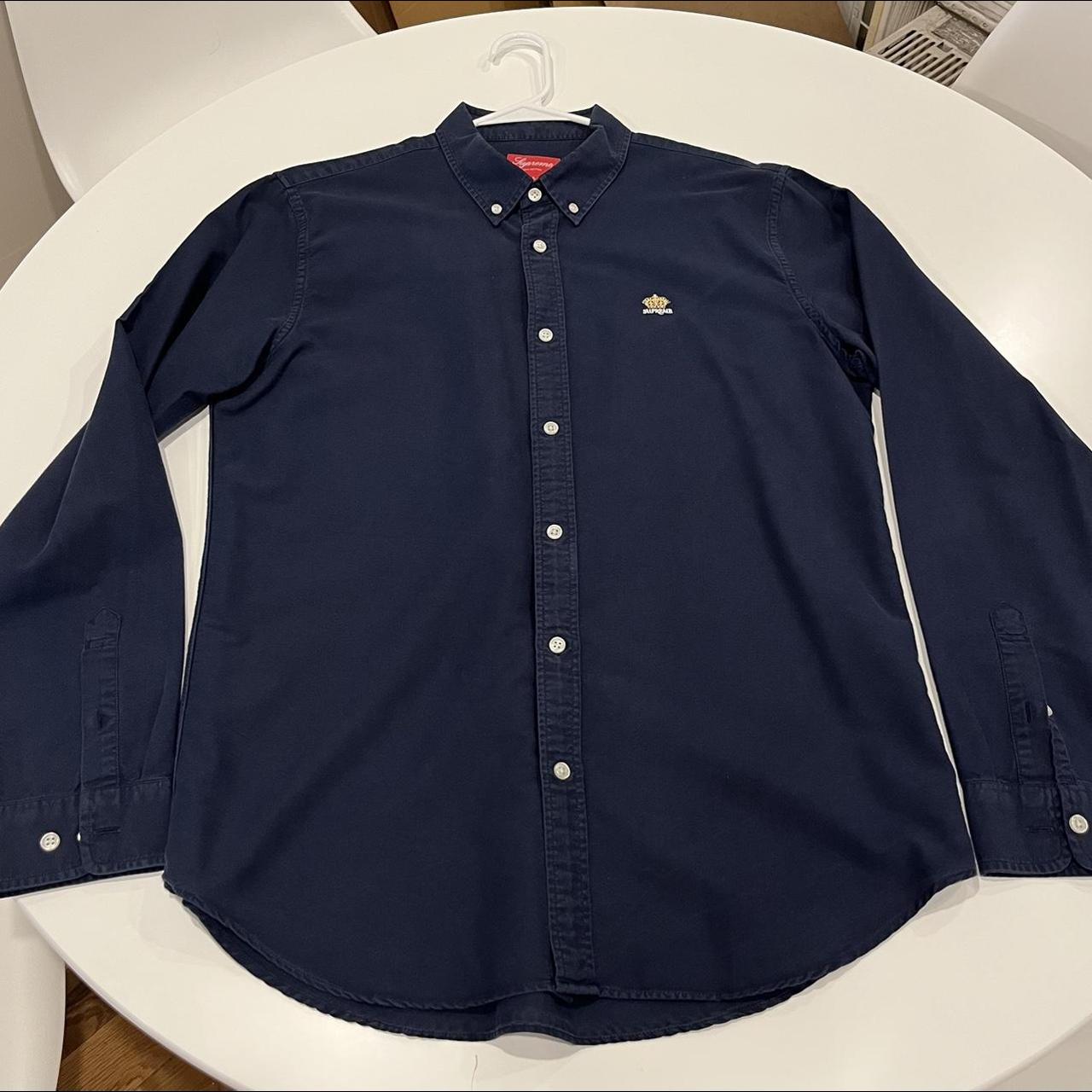 Supreme blue crown dress shirt (L) - Depop