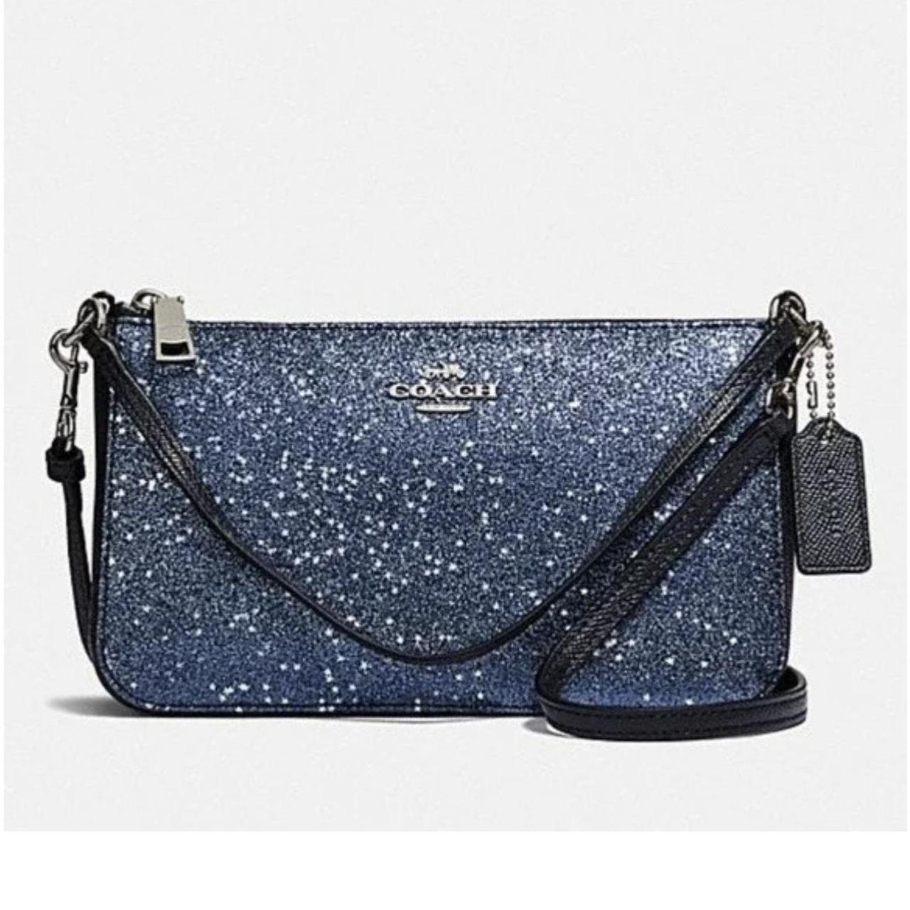 Coach top handle discount pouch with star glitter