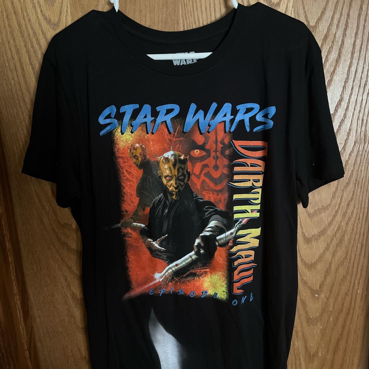 Size L Black Star Wars Darth Maul T-Shirt. Never... - Depop