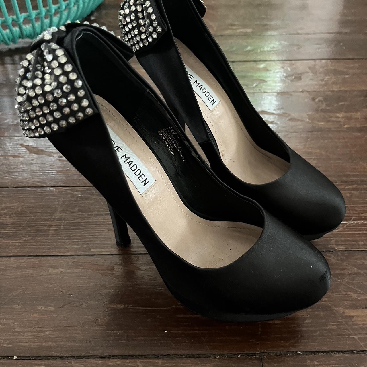 Gently worn black crystal pumps Depop