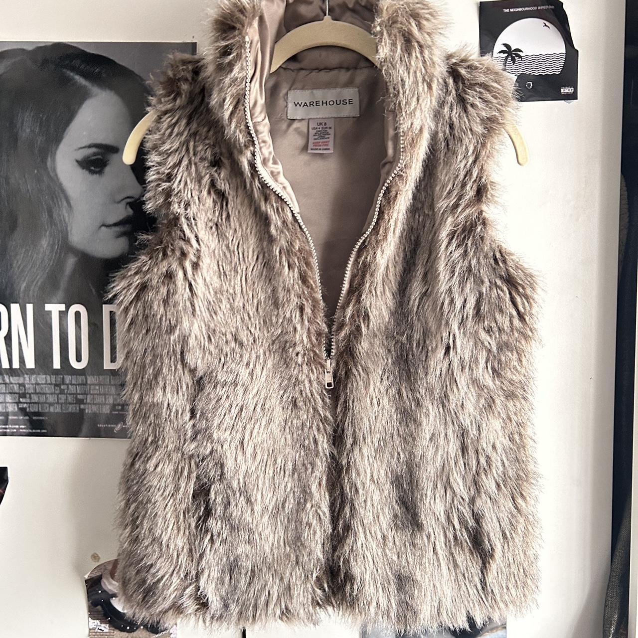 the cutest vintage fur gilet fits so perfect... - Depop