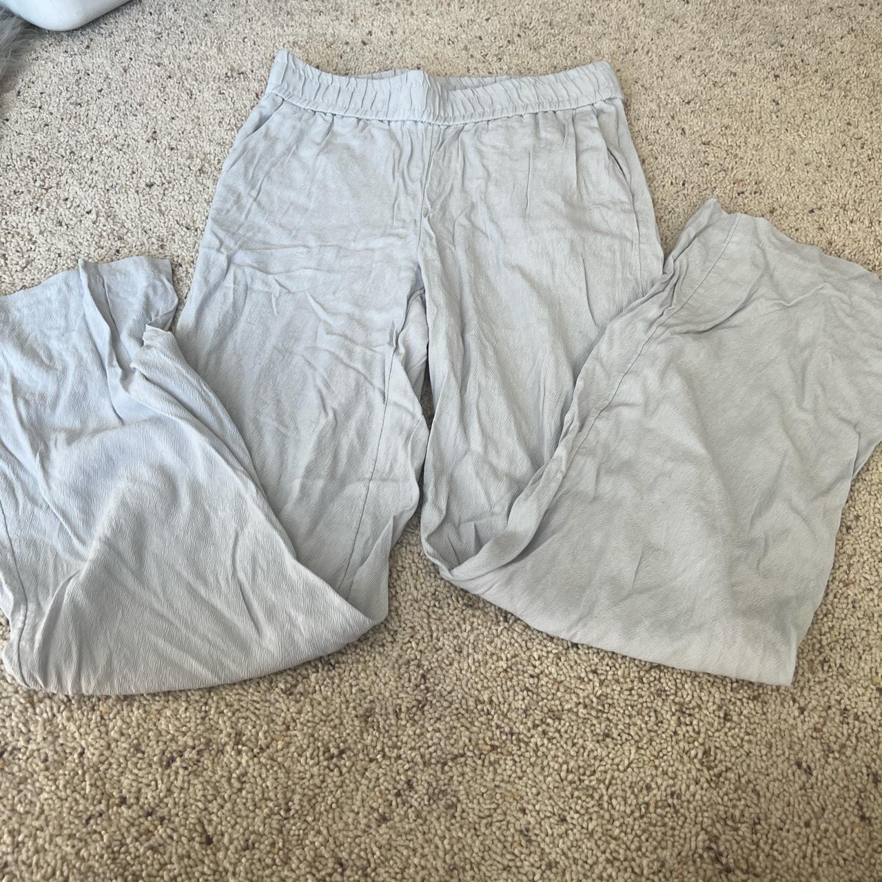 H and m blue linen pants - Depop