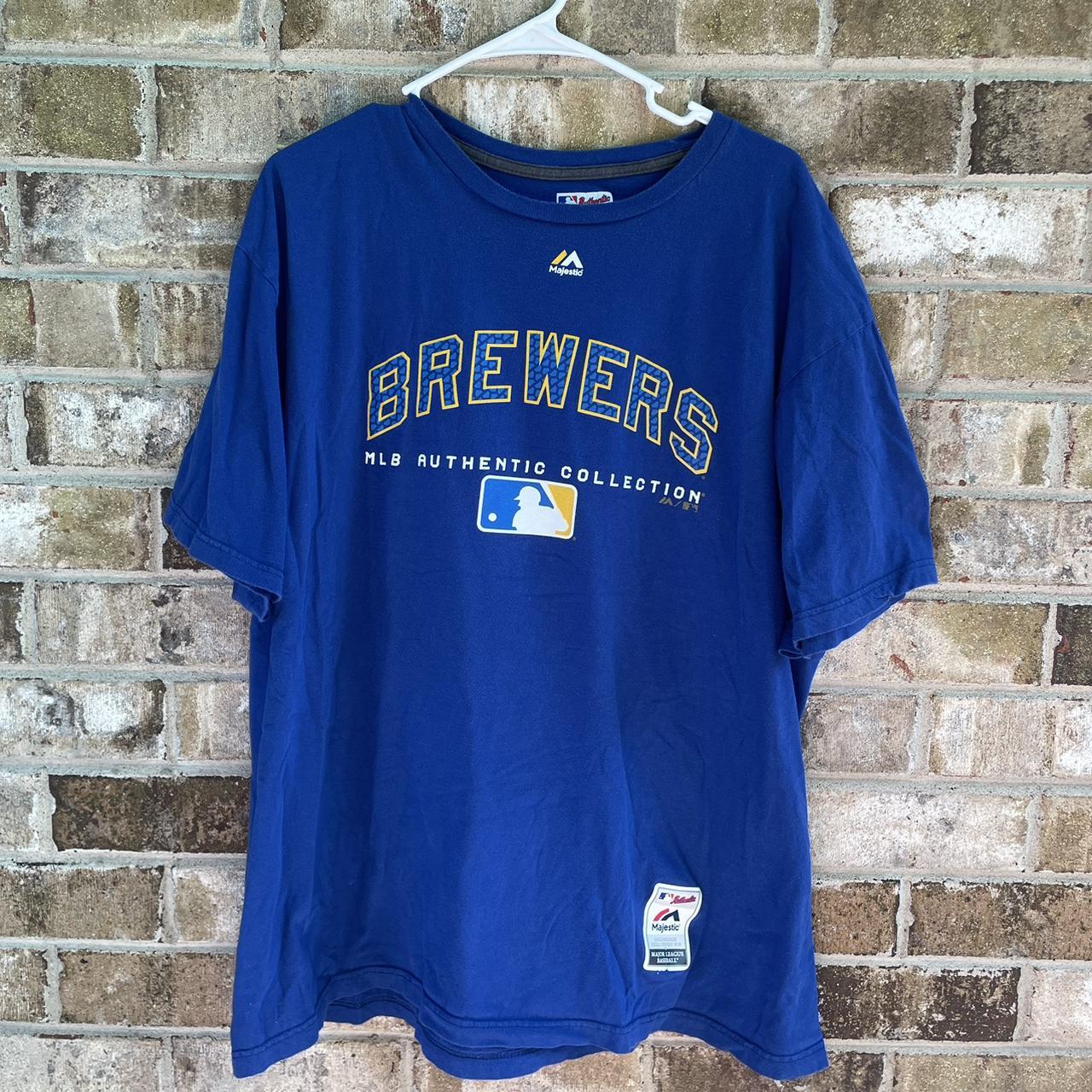 MILWAUKEE Brewers Mens Majestic MBL Graphic Logo T-Shirt Size XL