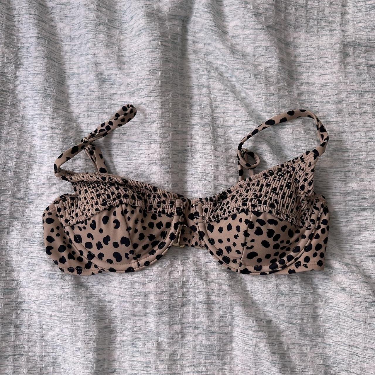 Womens Cheetah Print Bikini Top Depop