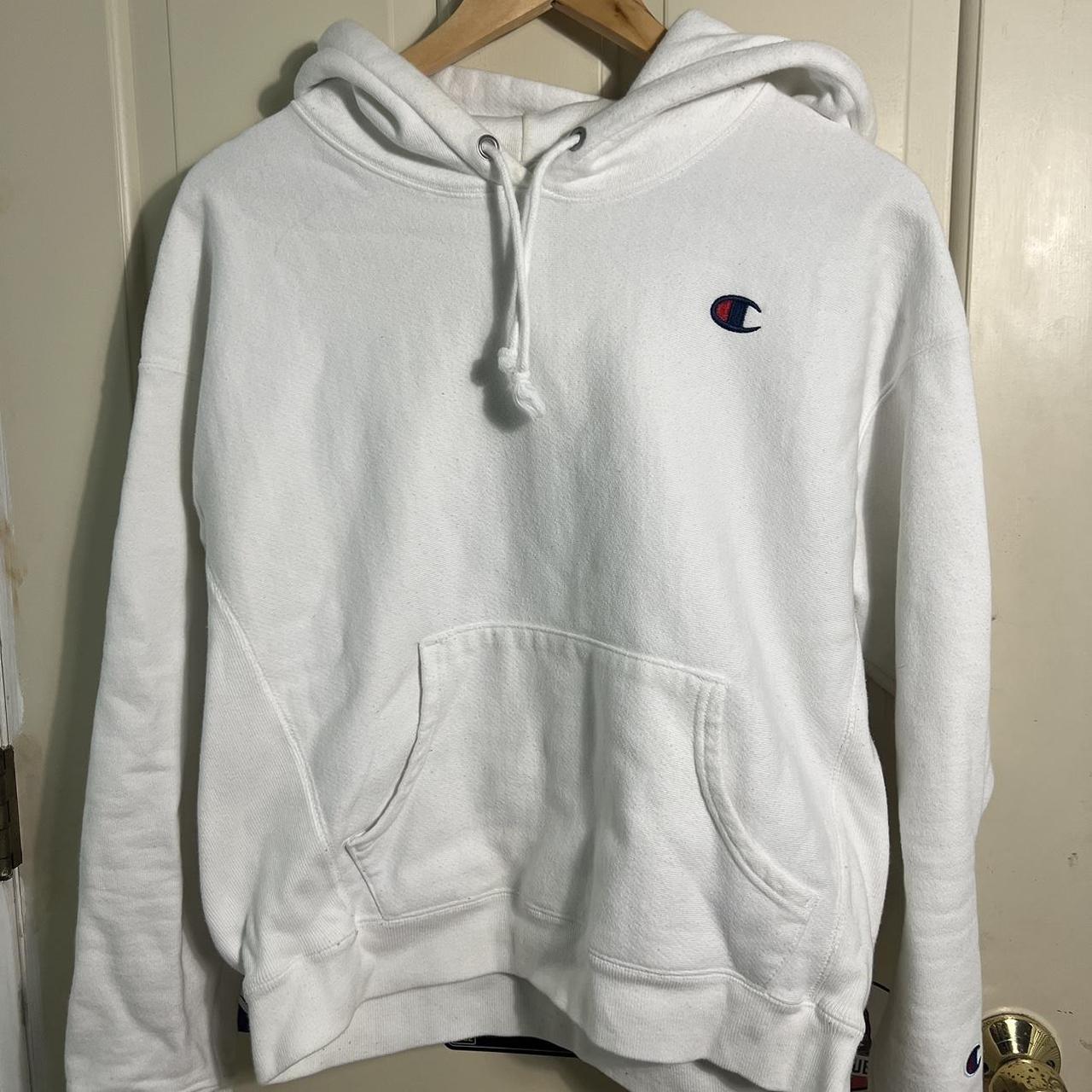 Champion Reverse Weave Hoodie. Blank white. boxy... - Depop