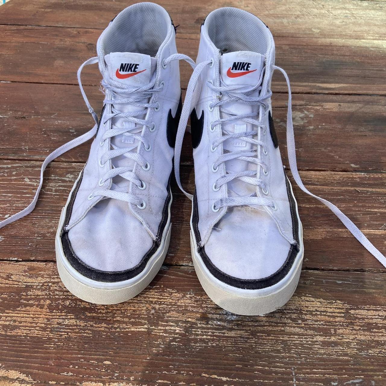 White Nike high top sneakers size 10.5 tread in... - Depop