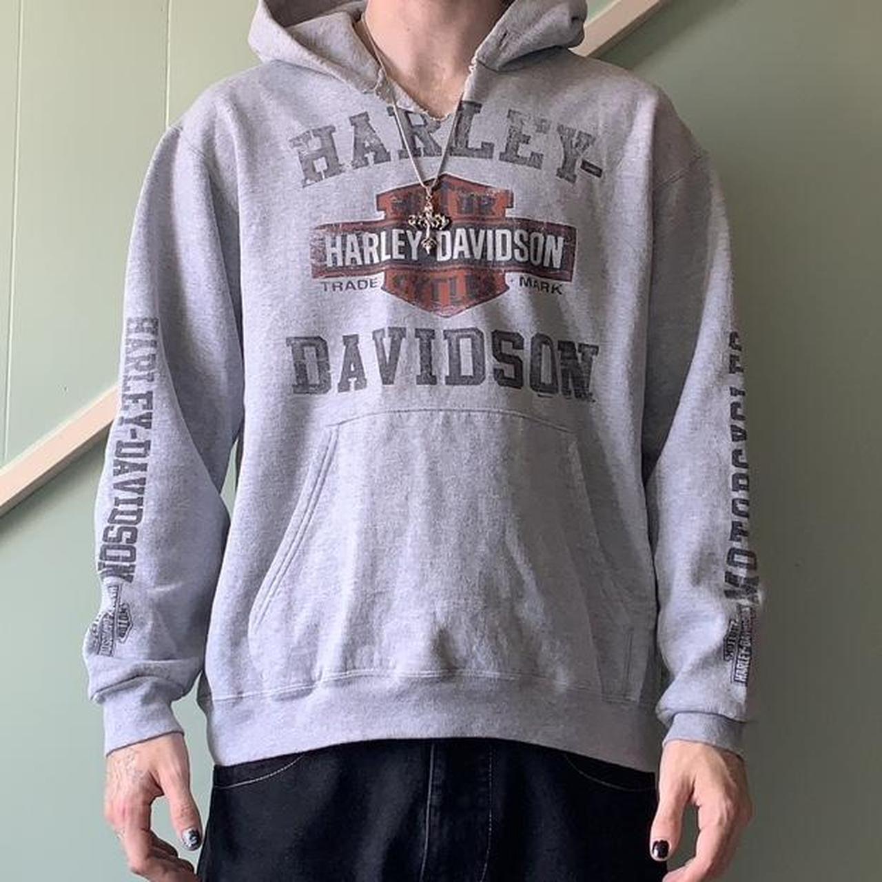 Harley davidson grey discount hoodie