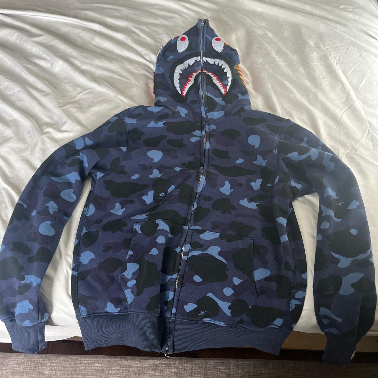 Bape zip up (Blue) - Depop