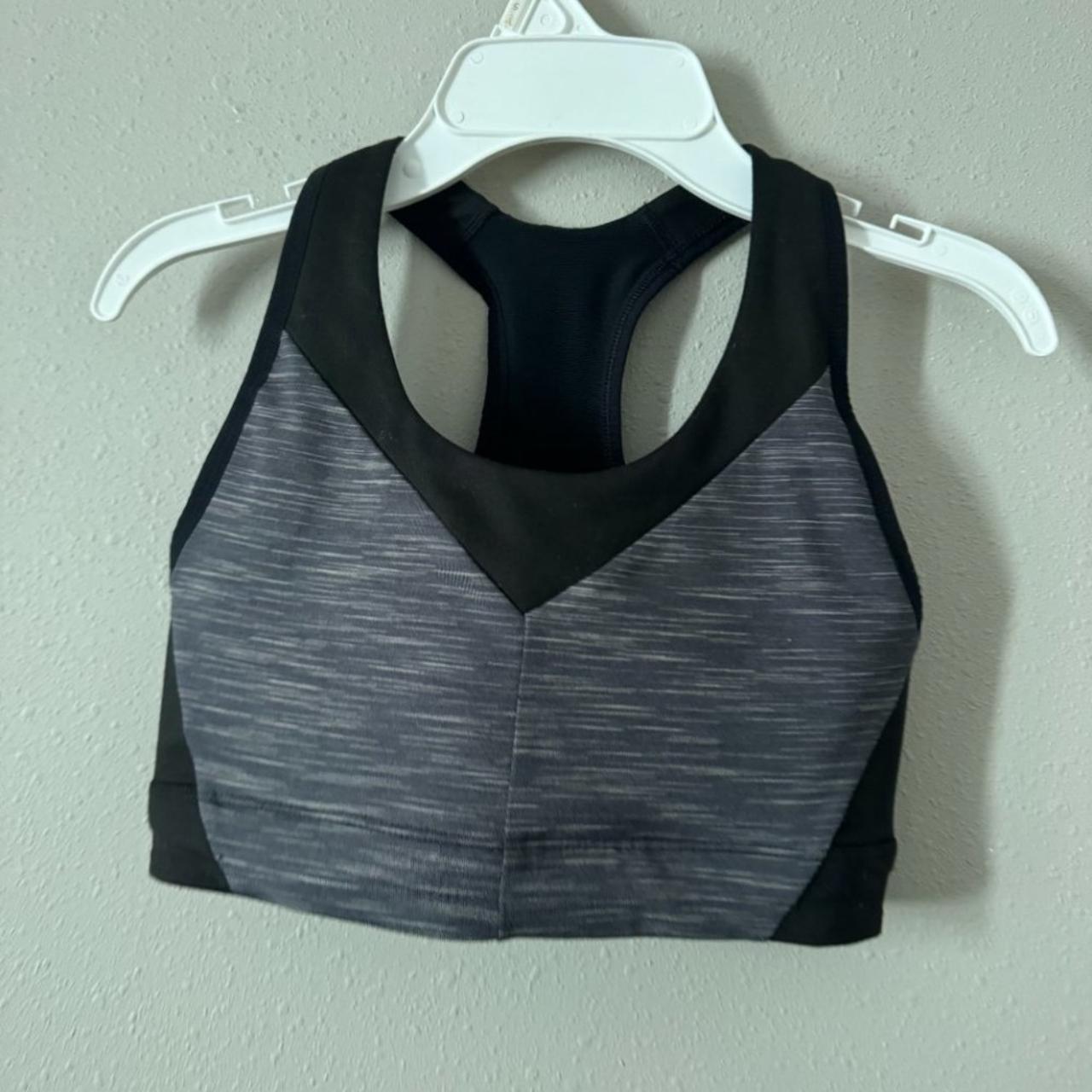 Patagonia XS Black/Gray Sports Bra Excellent used - Depop