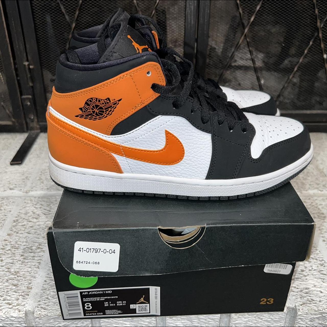 Nike Air Jordan Retro 1 Mid Shattered Backboard Orange White 2024 554724-058 Size 9.5