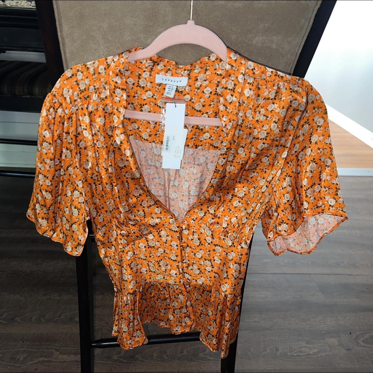 topshop orange blouse