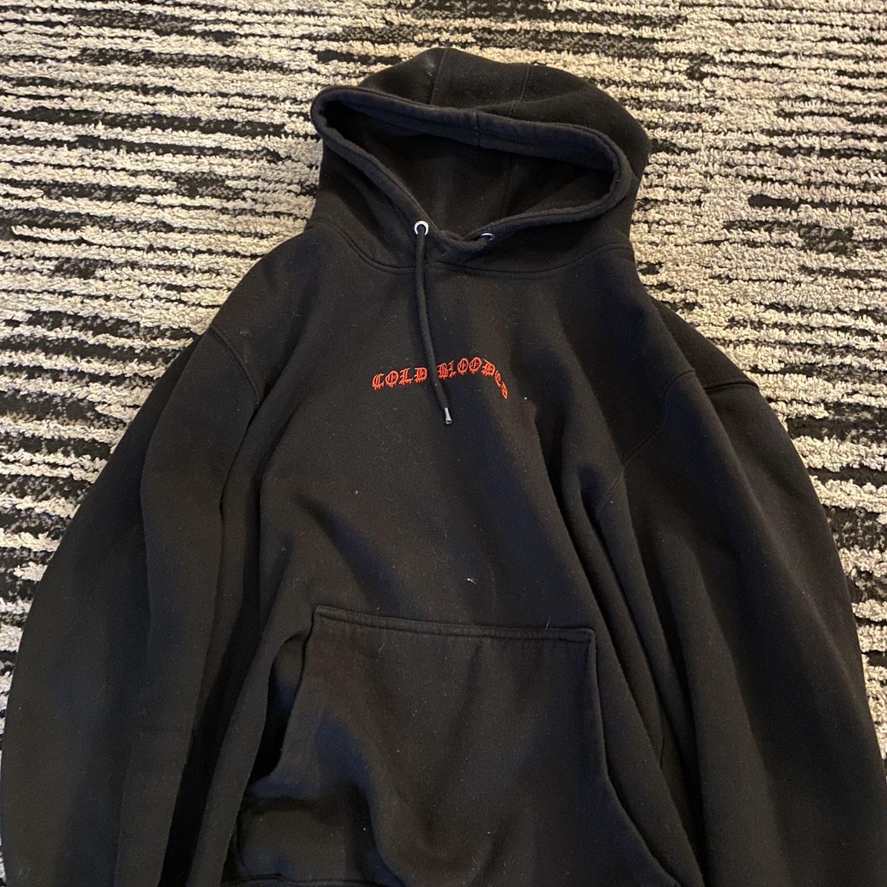 Black “cold blooded” hoodie - Depop