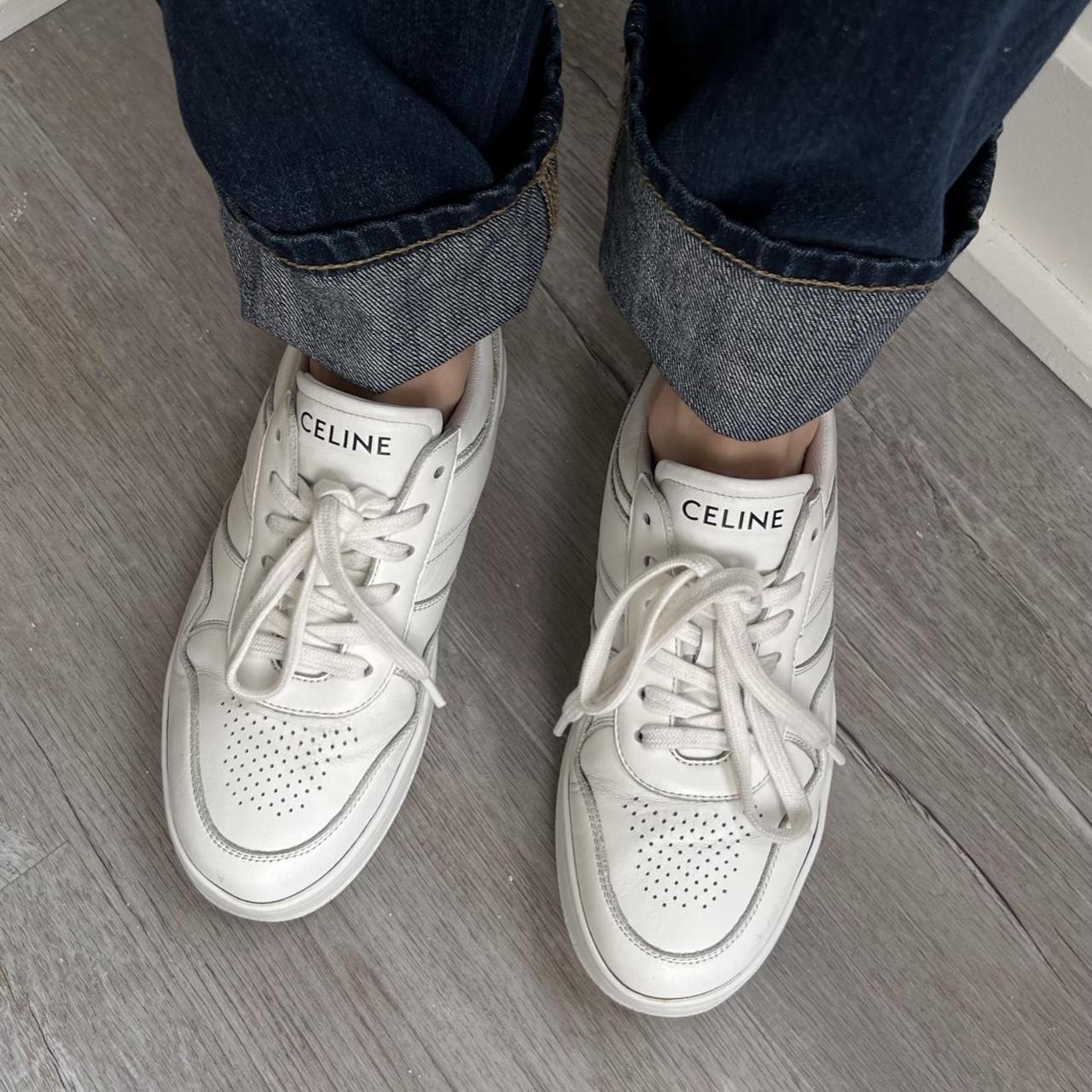 CELINE TRAINER LOW LACE-UP SNEAKER IN | Depop