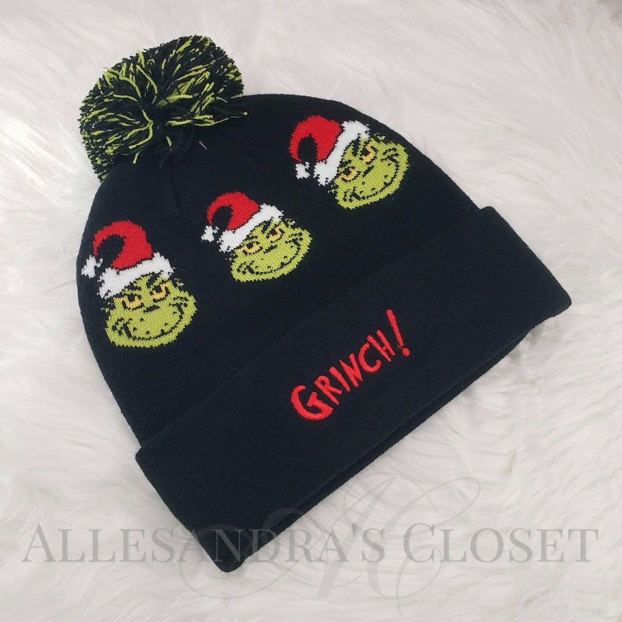 American Eagle Hat Beanie Black Green Grinch Depop