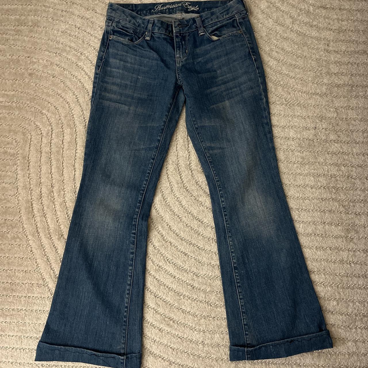 Vintage american eagle jeans -flared, low rise... - Depop