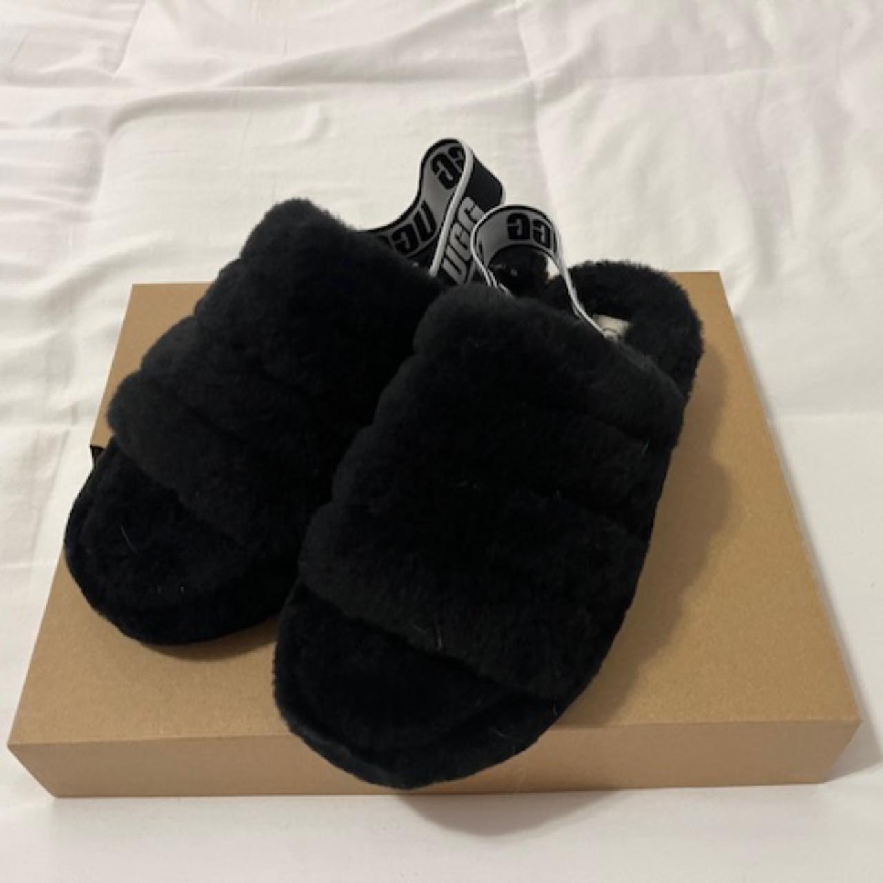Brand New Black UGG Slippers Size women's 8 Elastic... Depop