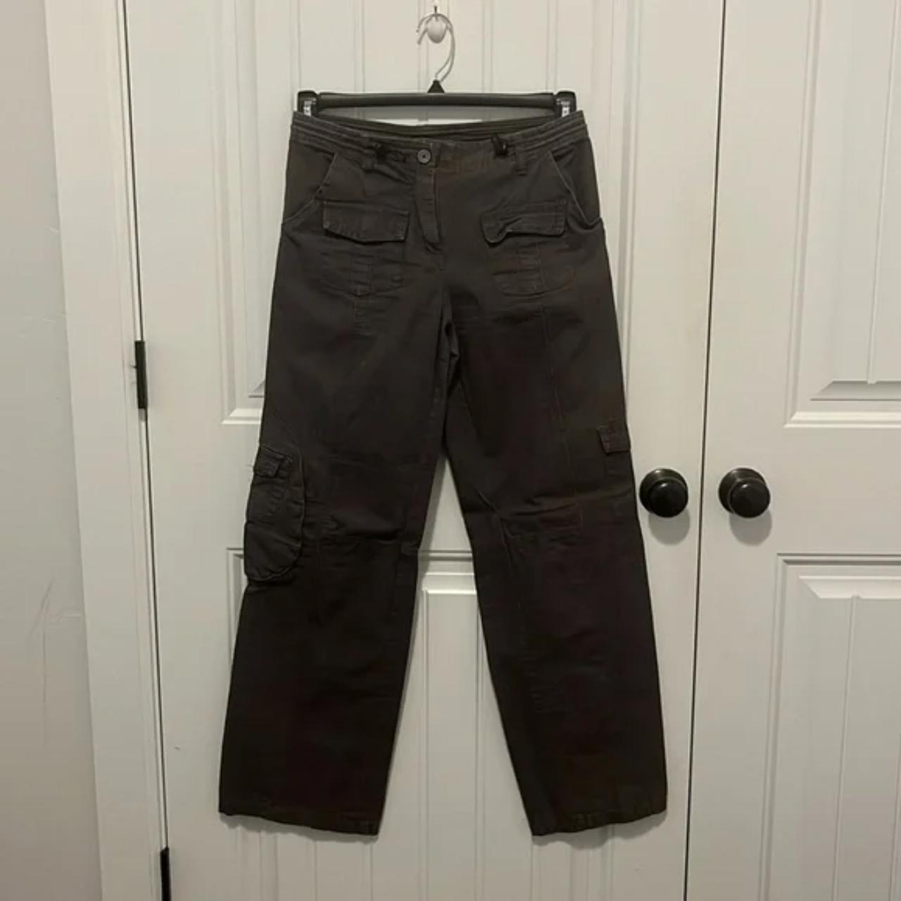 John Galt/Brandy Melville Kim Cargo Pants in Dark... Depop